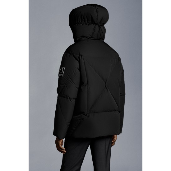 2022 Moncler Vercel Short Down Jacket Mens Zip Up Hooded Down Puffer Coat Black