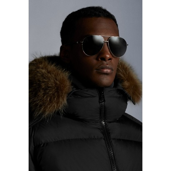 2022 Moncler Veyre Fur Hooded Jacket Casual Short Purffer Down Jackets Mens Down Coat Winter Outerwear Black