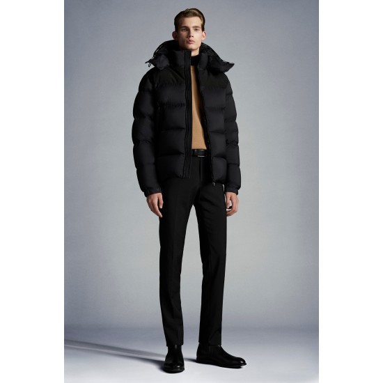 2022 Moncler Wargnier Short Down Jacket Mens Winter Hooded Puffer Down Coat Outerwear Black