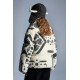 8 MONCLER PALM ANGELS Baden Short Down Jacket Men Down Puffer Coat Winter Outerwear Black White Tactile Teddy Jacquard