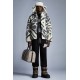 8 MONCLER PALM ANGELS Baden Short Down Jacket Men Down Puffer Coat Winter Outerwear Black White Tactile Teddy Jacquard