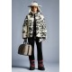 8 MONCLER PALM ANGELS Baden Short Down Jacket Men Down Puffer Coat Winter Outerwear Black White Tactile Teddy Jacquard