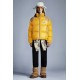 8 MONCLER PALM ANGELS Kelsey Short Down Jacket Mens Down Puffer Coat Winter Outerwear Mustard Yellow