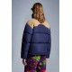 8 MONCLER PALM ANGELS Kelsey Short Down Jacket Mens Down Puffer Coat Winter Outerwear Night Blue