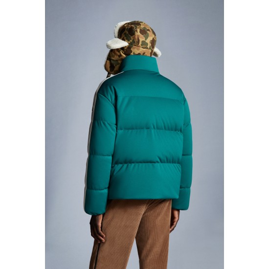 8 MONCLER PALM ANGELS Rodman Short Down Jacket Men Down Puffer Coat Winter Outerwear Bright Green