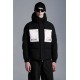 MONCLER Amboise Short Down Jacket Mens Hooded Puffer Down Coat Winter Outerwear Black White