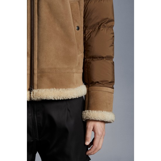 moncler shearling jacket mens