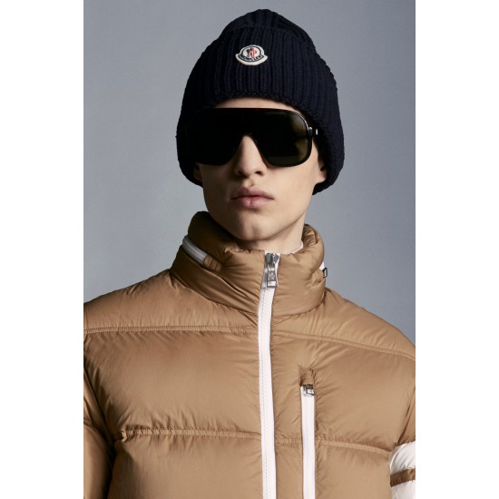 MONCLER Delaume Short Down Jacket Men Puffer Down Coat Winter Outerwear Camel Beige