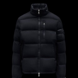 MONCLER Delaume Short Down Jacket Men Puffer Down Coat Winter Outerwear Night Blue