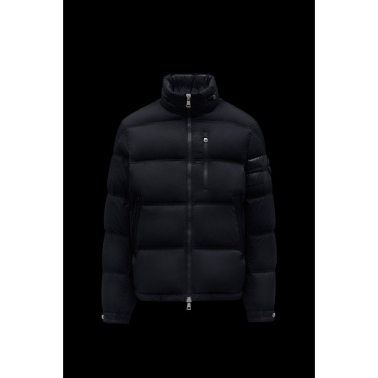 MONCLER Delaume Short Down Jacket Men Puffer Down Coat Winter Outerwear Night Blue