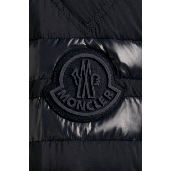 MONCLER Delaume Short Down Jacket Men Puffer Down Coat Winter Outerwear Night Blue