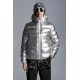 MONCLER Freville Down Jacket Mens Hooded Puffer Down Coat Winter Outerwear Reversible Off White Silver