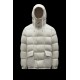 MONCLER Grimblat Short Down Jacket Mens Hooded Puffer Down Coat Winter Outerwear Ivory White