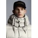 MONCLER Grimblat Short Down Jacket Mens Hooded Puffer Down Coat Winter Outerwear Ivory White