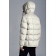 MONCLER Grimblat Short Down Jacket Mens Hooded Puffer Down Coat Winter Outerwear Ivory White