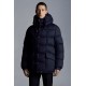 MONCLER Grimblat Short Down Jacket Mens Hooded Puffer Down Coat Winter Outerwear Night Blue