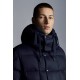 MONCLER Grimblat Short Down Jacket Mens Hooded Puffer Down Coat Winter Outerwear Night Blue