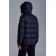 MONCLER Grimblat Short Down Jacket Mens Hooded Puffer Down Coat Winter Outerwear Night Blue