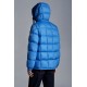 MONCLER Grimblat Short Down Jacket Mens Hooded Puffer Down Coat Winter Outerwear Sky Blue