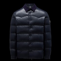 MONCLER Lemoine Overshirt Down Jacket Men Winter Down Coat Outerwear Night Blue