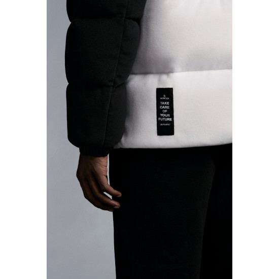 MONCLER Malavoy Short Down Jacket Mens Hooded Puffer Down Coat Winter Outerwear Black White