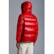 MONCLER Maury Down Jacket Mens Hooded Puffer Down Coat Winter Outerwear Ruby Red