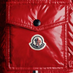 MONCLER Maury Down Jacket Mens Hooded Puffer Down Coat Winter Outerwear Ruby Red