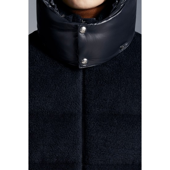 MONCLER Michon Hooded Down Jacket Mens Puffer Down Coat Winter Outerwear Night Blue