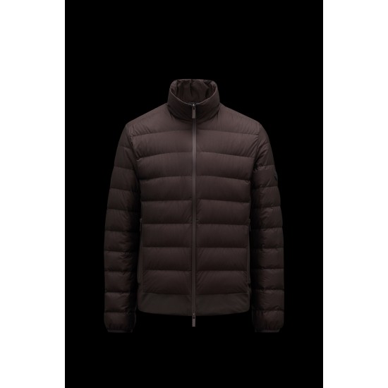 MONCLER Moguy Short Down Jacket Men Winter Down Coat Outerwear Dark Purple