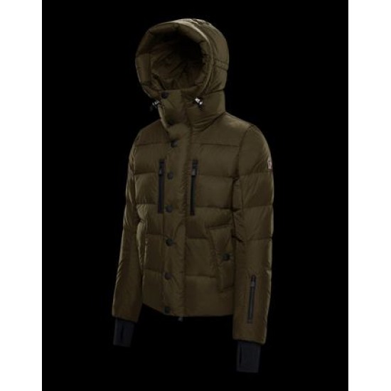 Moncler GRENOBLE Mens Puffers Hooded Down Jackets Short Casual Style Army Green