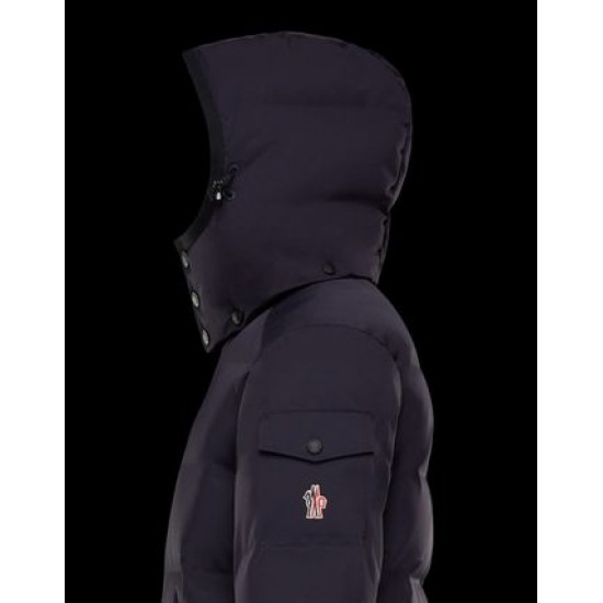 Moncler GRENOBLE Mens Puffers Hooded Down Jackets Short Casual Style Navy Blue