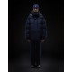 Moncler GRENOBLE Mens Puffers Hooded Down Jackets Short Stripe Navy Blue