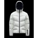 Moncler GRENOBLE Nylon Plain Logo Mens Hooded Down Jackets White