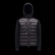 Moncler GRENOBLE Nylon Plain Logo Mens Padded Hooded Down Jackets Dark Blue