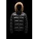 Moncler Maya Fur Short Quilted Down Jackets Mens Hooded Puffer Coat Winter Outwear Black