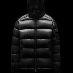 Moncler Maya Short Quilted Down Jacket Mens Hooded Puffer Coat Winter Outwear Black