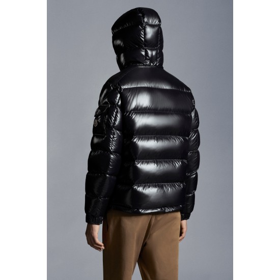 Moncler Maya Short Quilted Down Jacket Mens Hooded Puffer Coat Winter Outwear Black