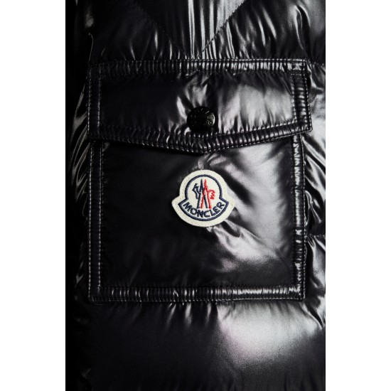 Moncler Maya Short Quilted Down Jacket Mens Hooded Puffer Coat Winter Outwear Black