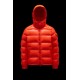 Moncler Maya Short Quilted Down Jacket Mens Hooded Puffer Coat Winter Outwear Bright Orange