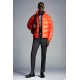 Moncler Maya Short Quilted Down Jacket Mens Hooded Puffer Coat Winter Outwear Bright Orange