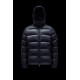 Moncler Maya Short Quilted Down Jacket Mens Hooded Puffer Coat Winter Outwear Night Blue