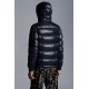 Moncler Maya Short Quilted Down Jacket Mens Hooded Puffer Coat Winter Outwear Night Blue