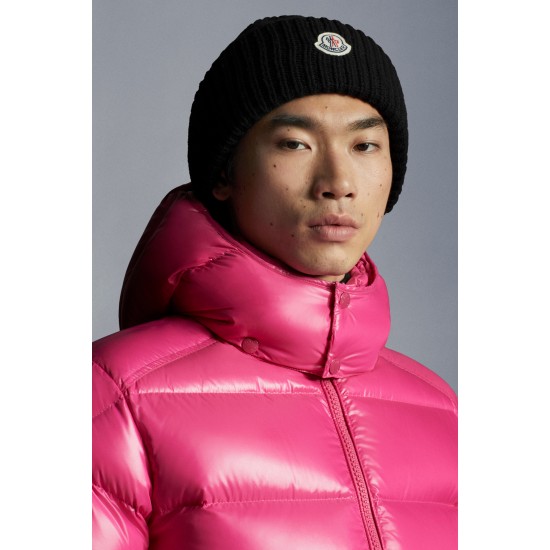 Moncler Maya Short Quilted Down Jacket Mens Hooded Puffer Coat Winter Outwear Pink