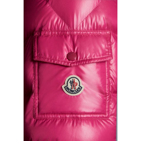 Moncler Maya Short Quilted Down Jacket Mens Hooded Puffer Coat Winter Outwear Pink