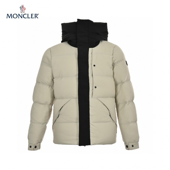 Best 22FW Moncler Madeira Hooded Short Black Navy Long Sleeves Down Jacket