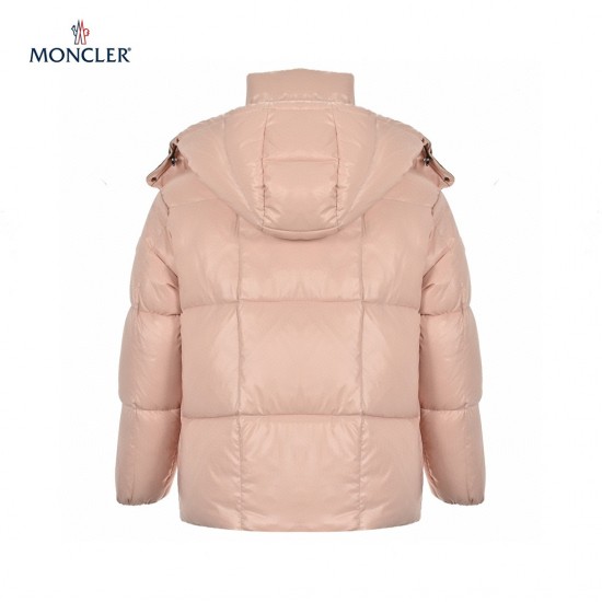 Best 23FW Moncler Parana Hooded Long Sleeves Short Down Jacket Pink Coats