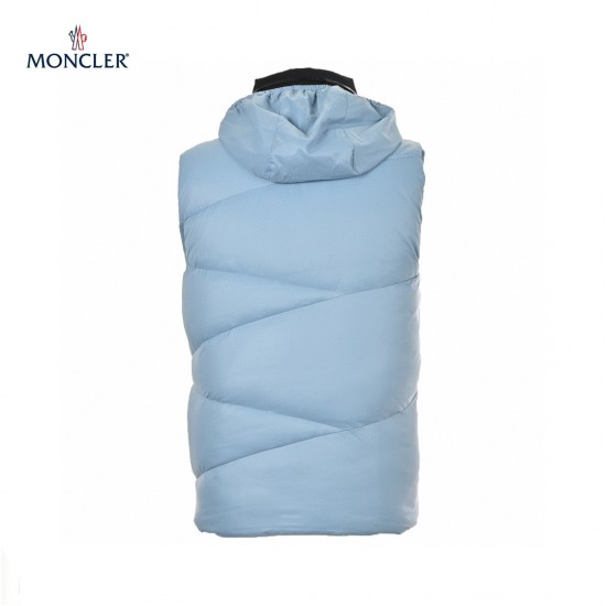 Buy 23FW Moncler Tago Black Blue Sleeveless Hooded Down Vest Outerwear