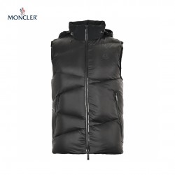 Latest 23FW Moncler Tago Black Sleeveless Hooded Down Vest Outerwear 