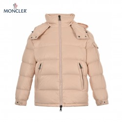 New Moncler Maire Hooded Quilted Shell Pink Long Sleeves Down Jacket 