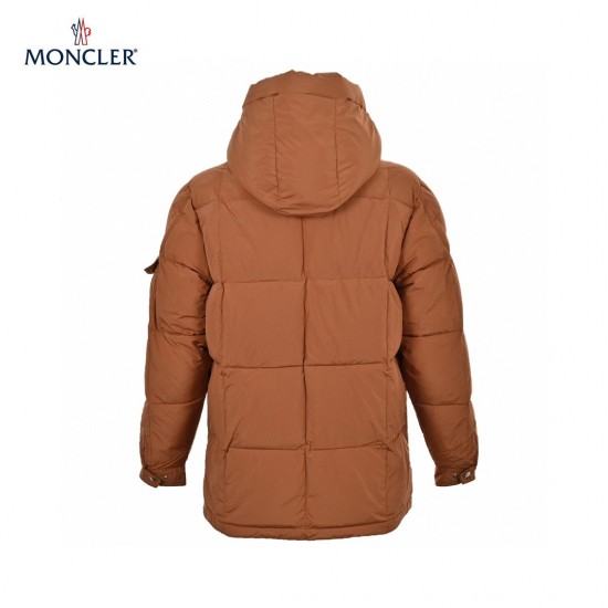 Sale Moncler Mariveles Long Sleeves Short Down Jacket Brown Coats